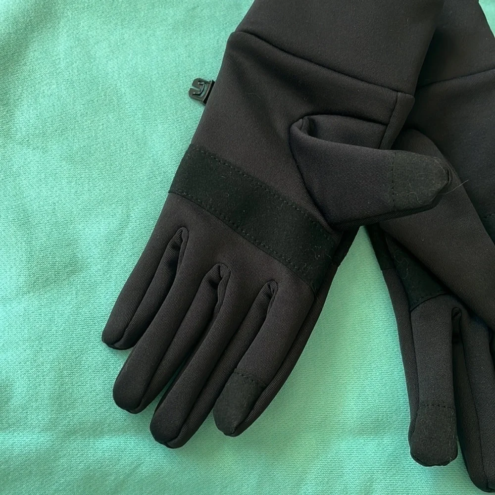 Brand New Timberland Black Touchscreen Gloves White Logo Running Winter